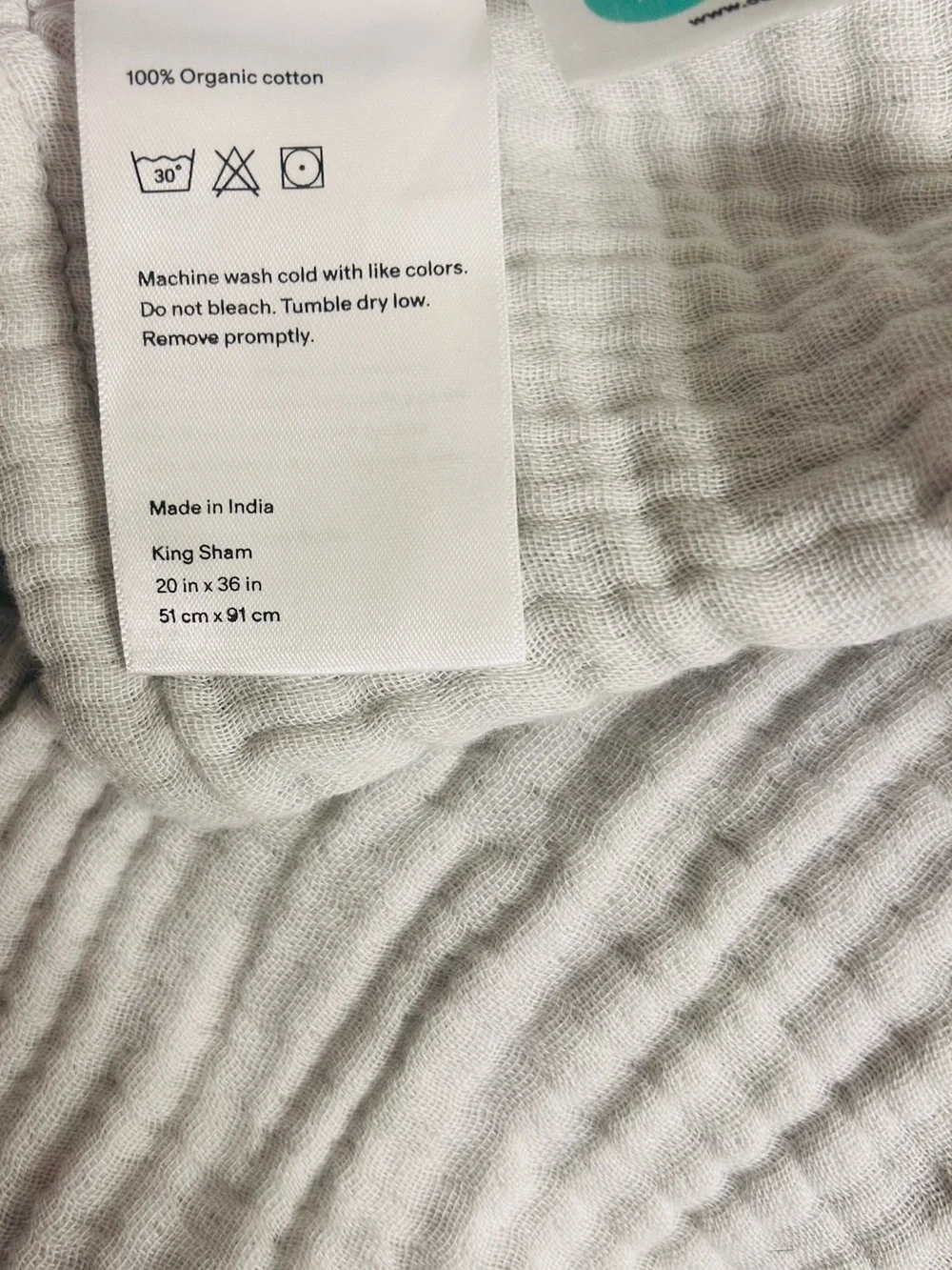 NWOT Quince Luxury Organic Cotton Gauze  Sham Set in Mist!